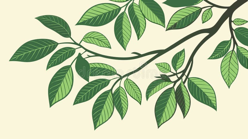 Fresh Green Leafy Branch Vector, Nature and Growth, vector design Generative AI vector illustration