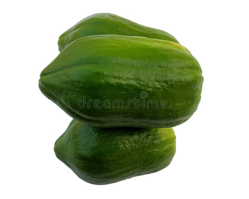 Fresh Green Papaya on White Background Stock Photo - Image of vagetable