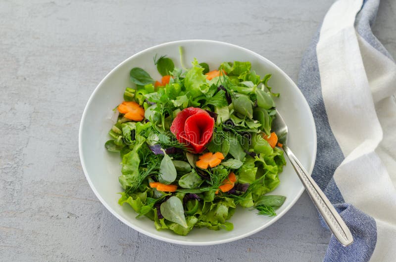 Fresh green salad stock photo. Image of meal, homemade 193450708