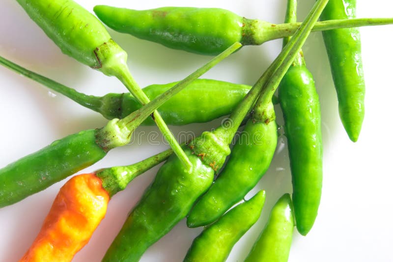 Fresh Green and Yellow Chili Stock Image - Image of object, yellow
