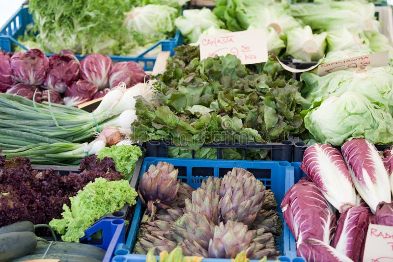Fresh Greens at Open Street Vegetable Market Stock Image Image of