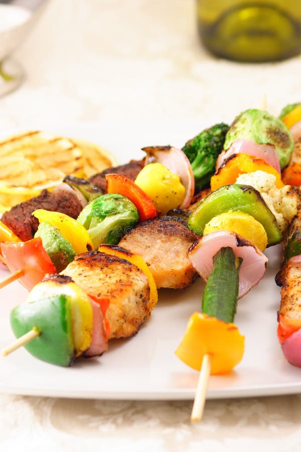 Beef and Shrimp Shish Kabobs Stock Image Image of grilling, cooking