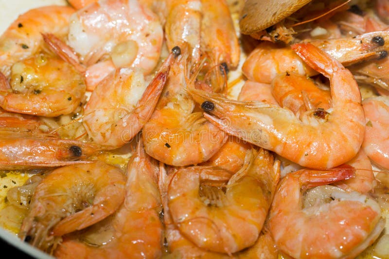 Fresh Gulf Shrimps with Garlic Stock Photo Image of prawns, shrimps