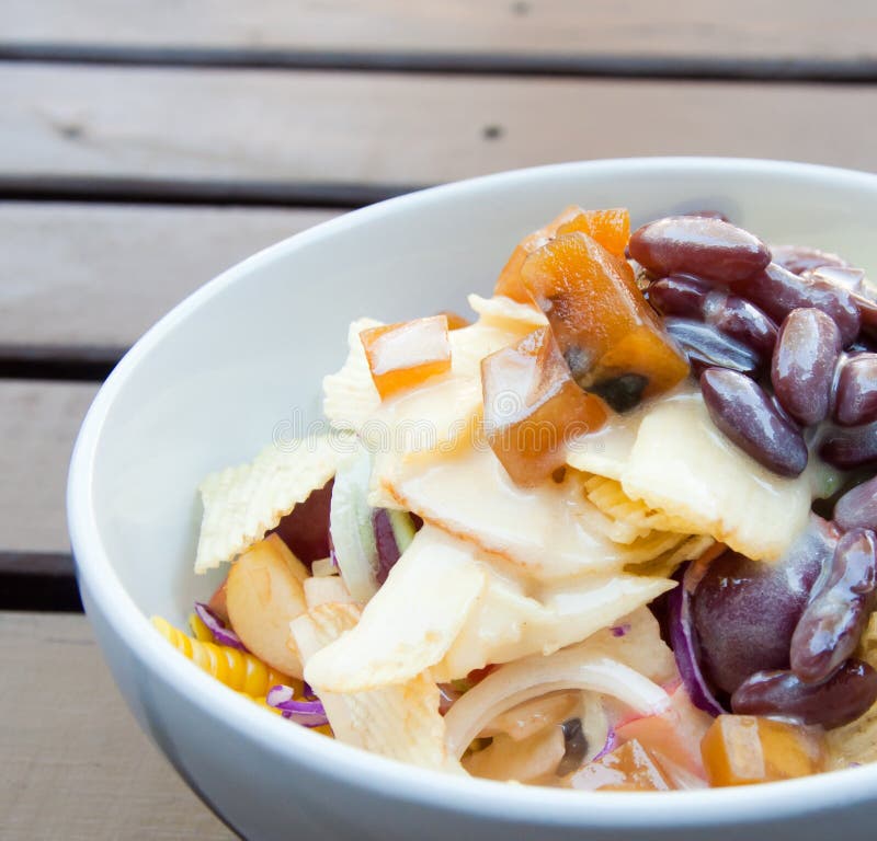 Fresh and healthy cereal salad stock image