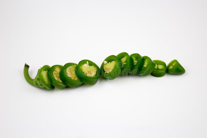 Fresh, healthy jalapeno pepper slices from my garden stock photos
