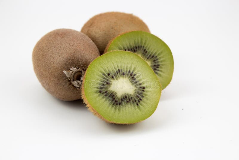 Kiwi fruits on isolated background royalty free stock photography