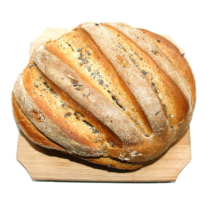 Fresh homemade bread with poppy seeds