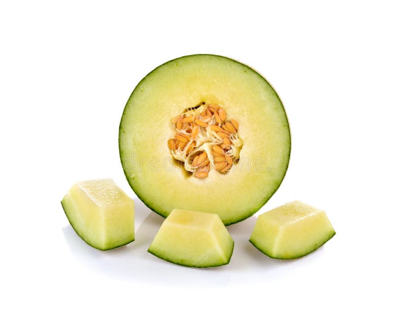 Fresh Honeydew Melon on White Background Stock Image Image of shot