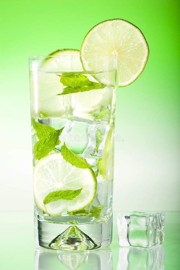 Fresh iced drink with mint & lime