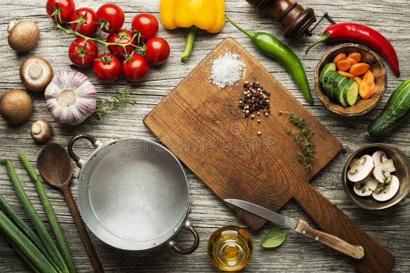 Fresh ingredients for cooking meal