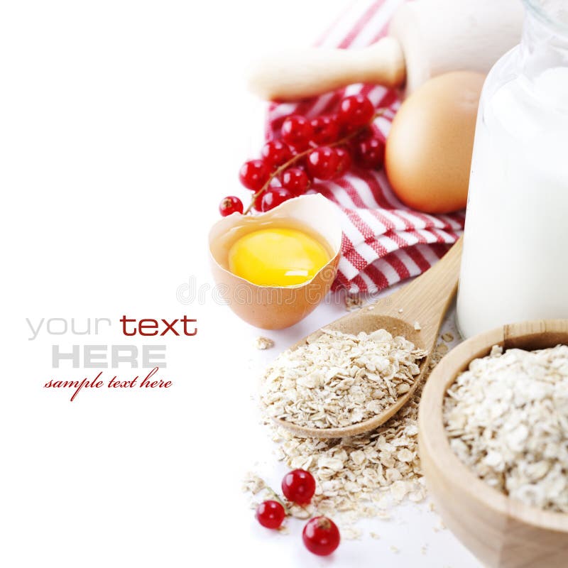 Fresh Ingredients for Oatmeal Cookies Stock Photo Image of kitchen, spoon 18513716