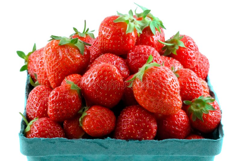 Fresh isolated strawberries (close-up)