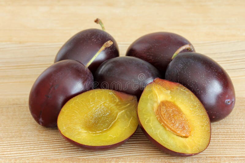 Fresh Italian Plums Cut in Half Stock Photo Image of natural, fresh 36514140