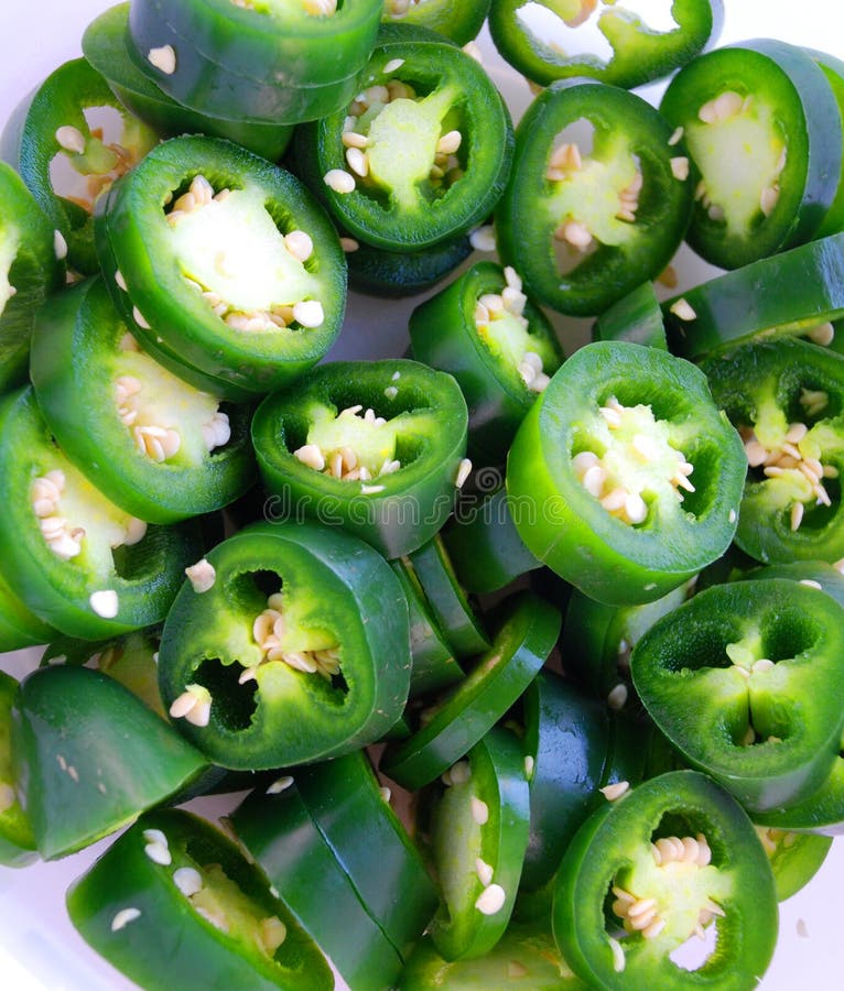 Fresh Jalapeno pepper slices