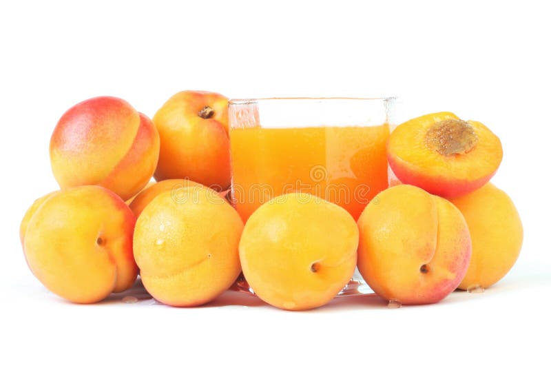 Fresh juice with apricot group. royalty free stock images