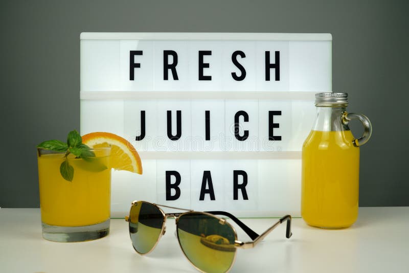 Fresh Juice Bar Concept. Oranges with Fresh Orange Juice Stock Image -  Image of citrus, sweet: 158409603