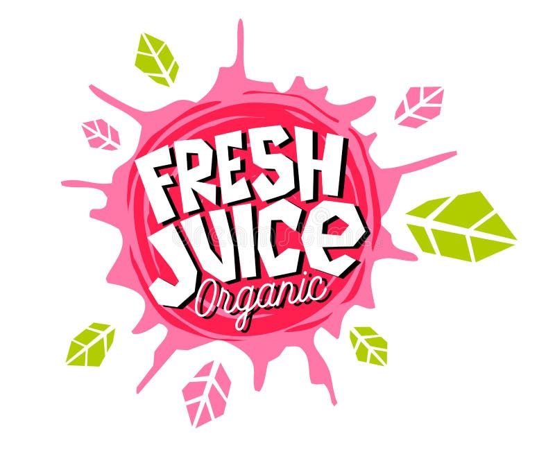 Fresh juice logo emblem bright splash shiny stickers, emblems banners labels , fruits vegetables fresh smoothies.