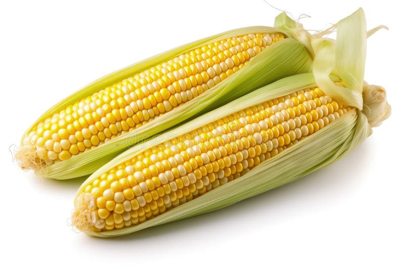 Fresh and Juicy Corn on the Cob Generative AI Stock Illustration