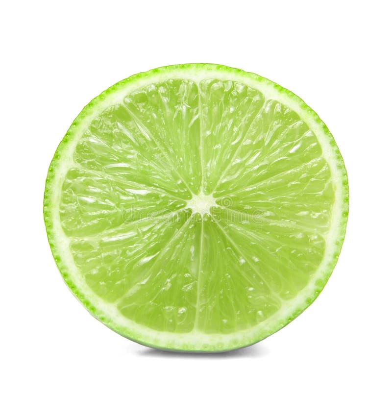 Fresh Juicy Slice of Lime on White Isolated Background. Close-up ...