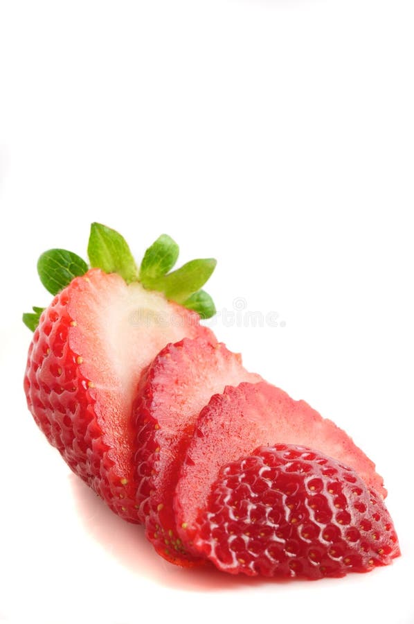 Fresh juicy sliced strawberry