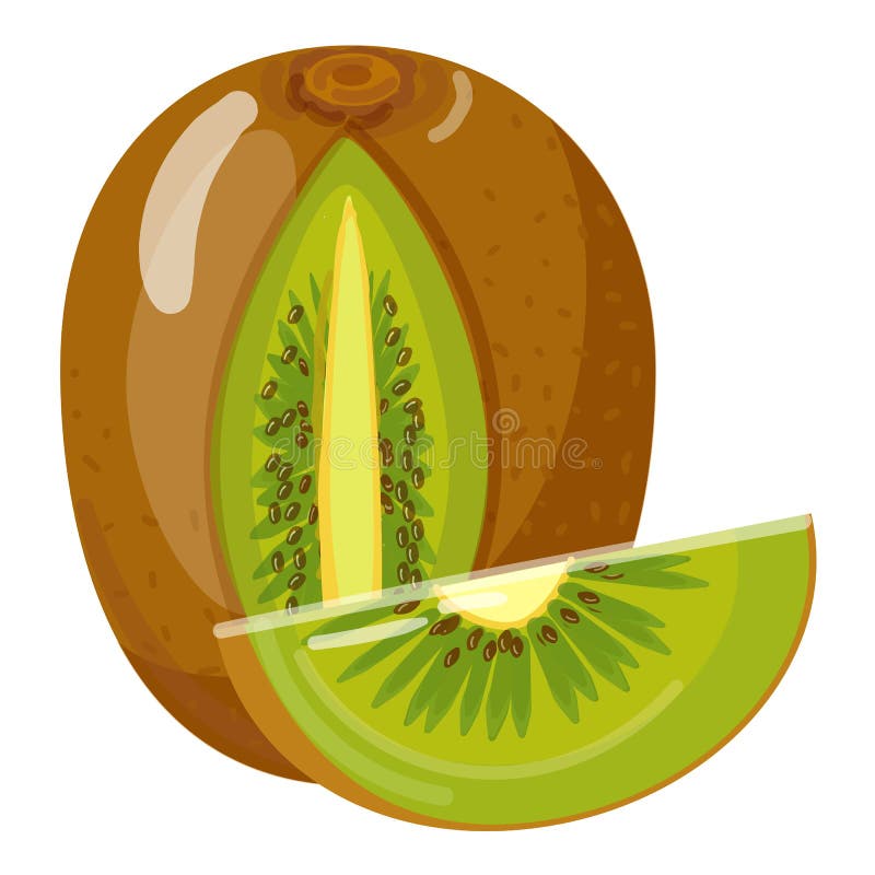 Fresh Kiwi Icon Cartoon Vector. Green Fruit Stock Vector - Illustration of  organic, kiwi: 256103346