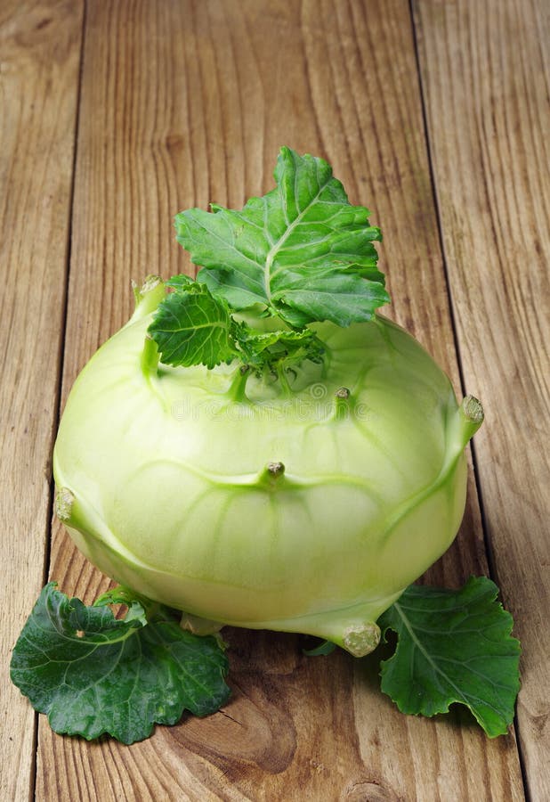 Fresh Kohlrabi with Green Leaves. Stock Photo Image of background, isolated 185098288