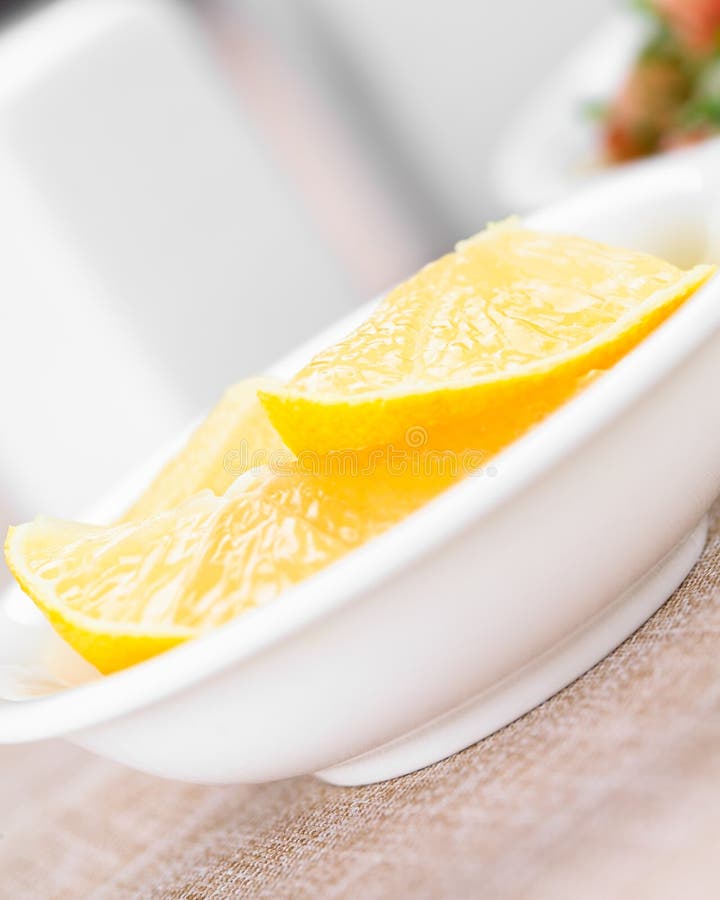 Lemon Wedges stock photo