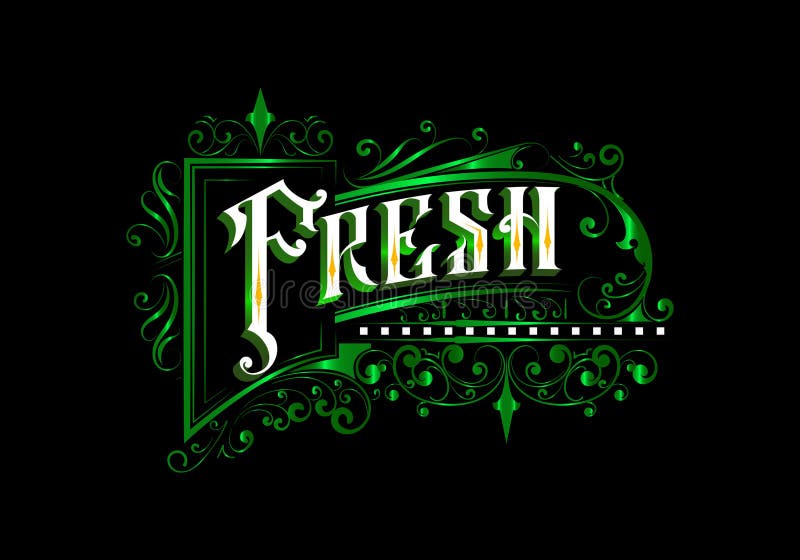 FRESH lettering custom style design royalty free illustration