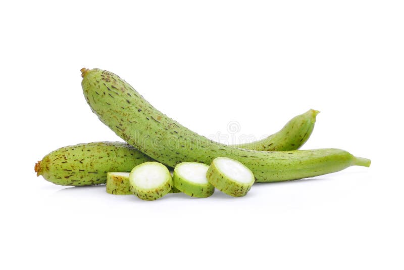 Fresh loofah or luffa on the white background