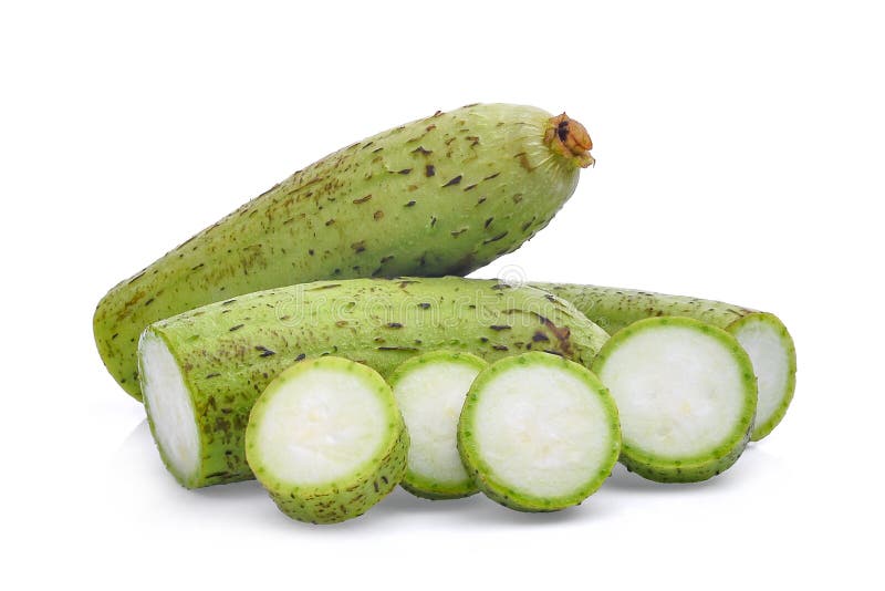 Fresh loofah or luffa on the white background