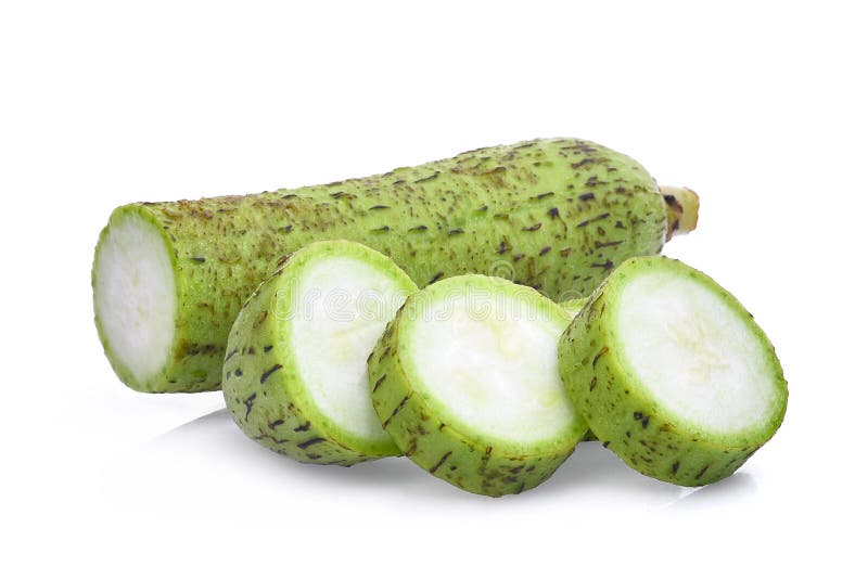 Fresh loofah or luffa on the white background