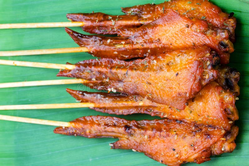Fresh Made Chicken Wing Satay Skewer Stock Photo Image of fried