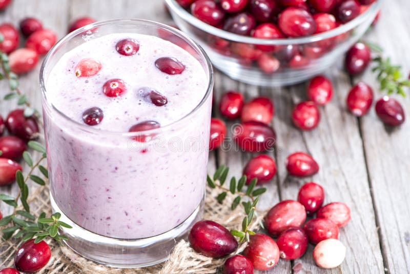 Fresh Made Cranberry Milkshake Stock Image - Image of fruits, closeup ...