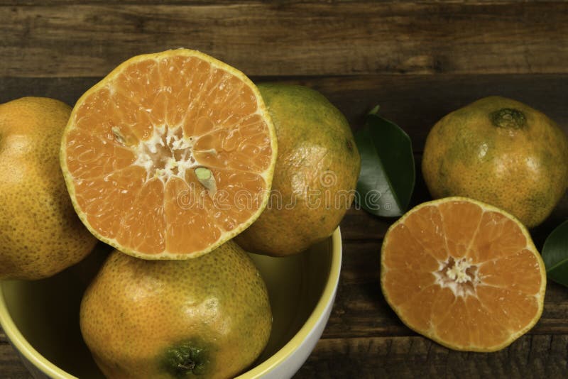 Fresh mandarin oranges royalty free stock photo