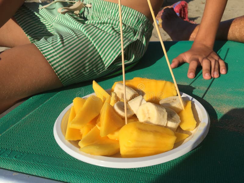 Fresh mango and banana stock photo. Image of seated, sticks 57653214