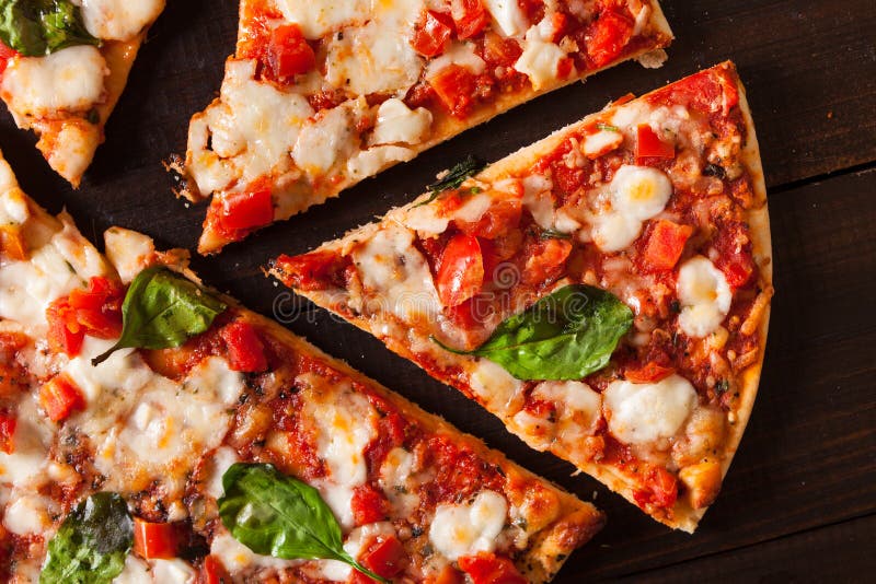 Close-up of Fresh Margherita Pizza Stock Photo - Image of savory, slice ...