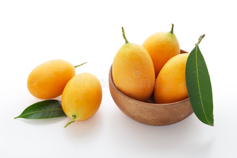 Fresh marian plum isolated on white background royalty free stock photos