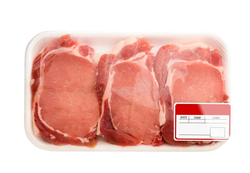 Fresh red meat packed in a poly bag. Isolated over white. Fresh red meat packed in a poly bag. Isolated over white.