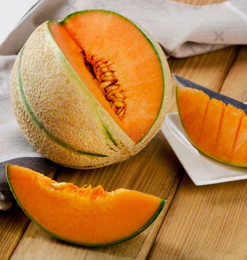 Fresh Melon on Wooden Table. Stock Image Image of healthy, fresh