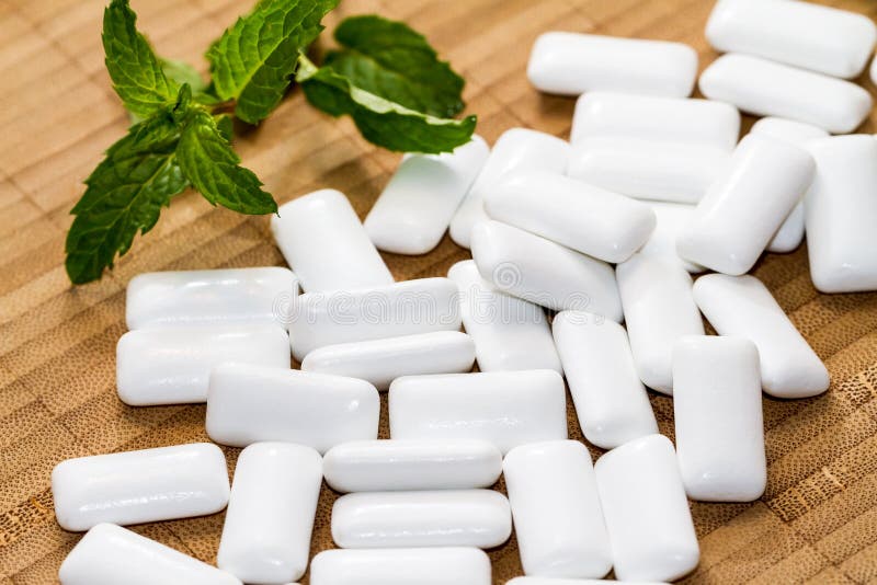 Fresh Mint and Chewing Gum stock photo. Image of green 24247564