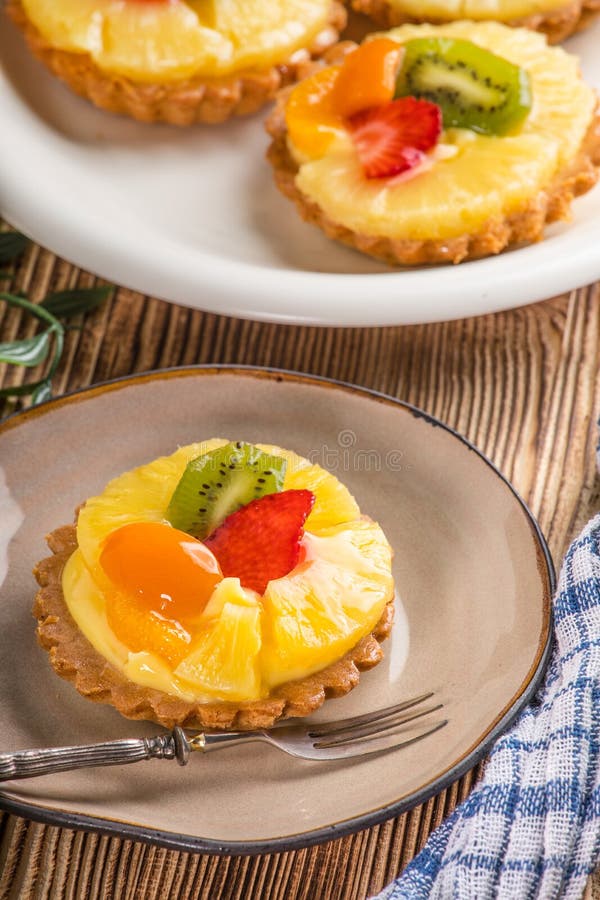 Mixed fruit tart. stock photo. Image of snack, pineapple 115964294