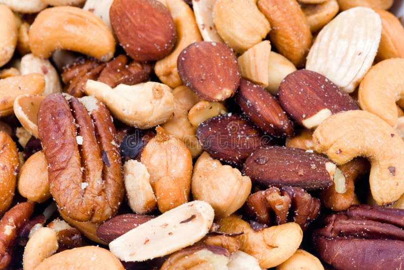 Fresh mixed nuts royalty free stock photography