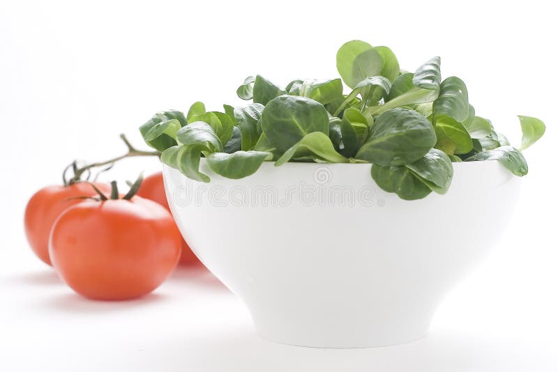 Fresh natural salad bowl tomato lettuce onion