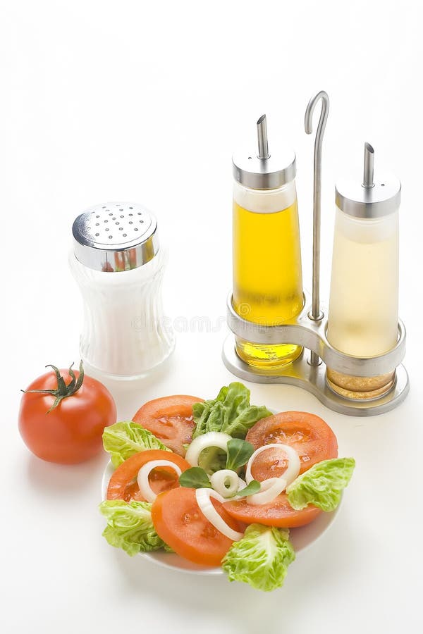 Fresh natural salad bowl tomato lettuce onion