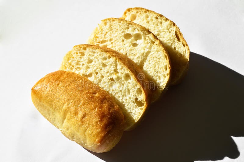 Fresh Nutritious and Golden Colored Bread Slices Isolated on White