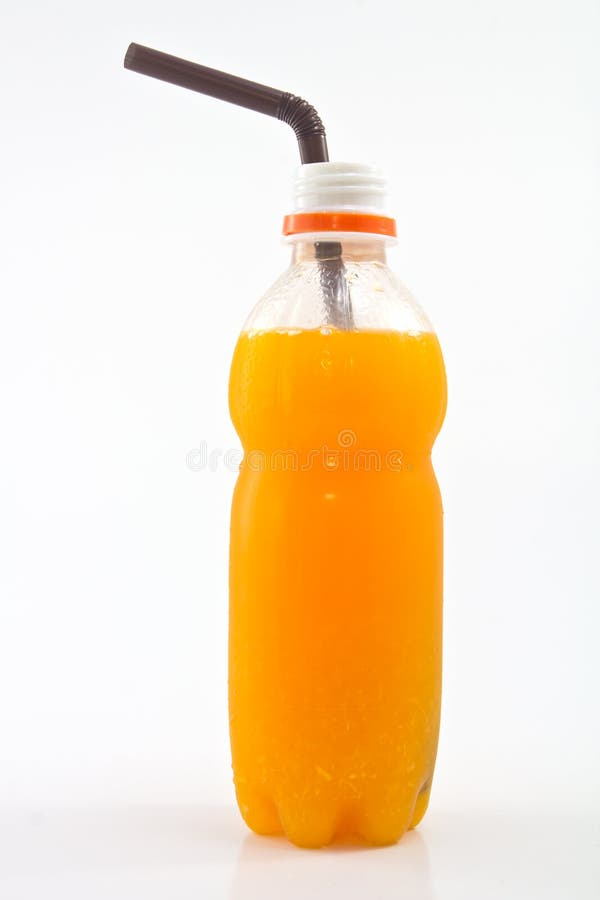 Fresh orange juice bottle