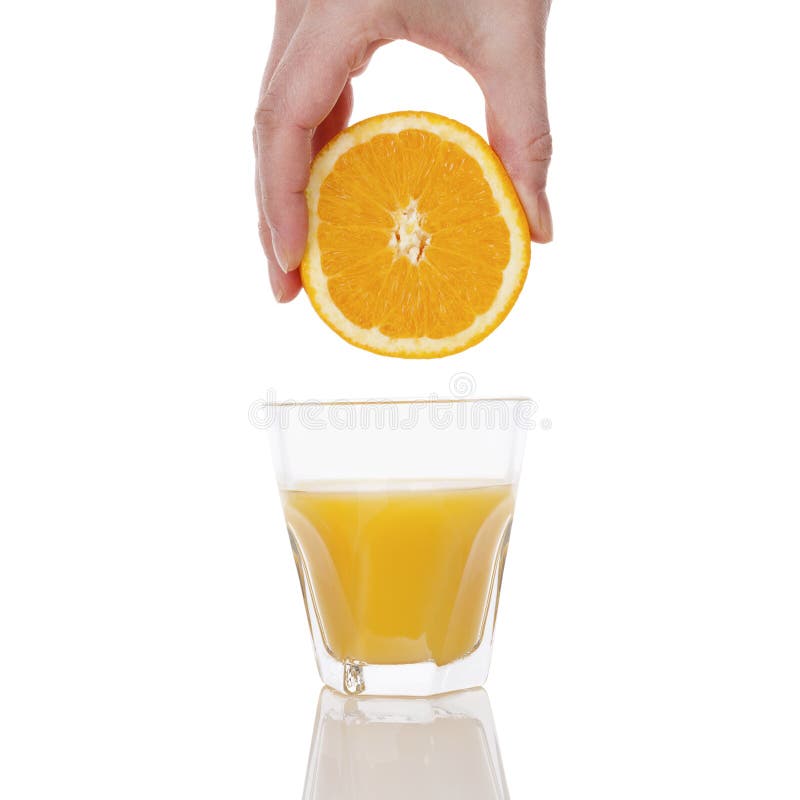 Fresco impreso naranja jugo.