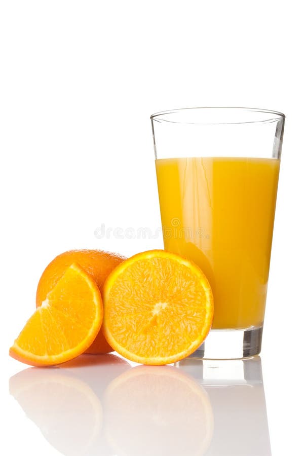 Fresh orange juice in a glass