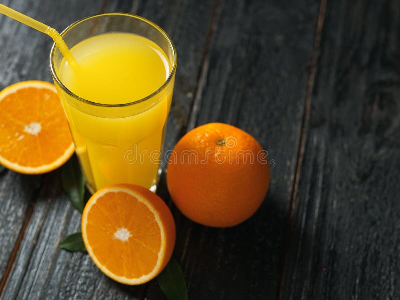 Fresh Orange Juice in a Glass Stock Photo Image of copy, healthy