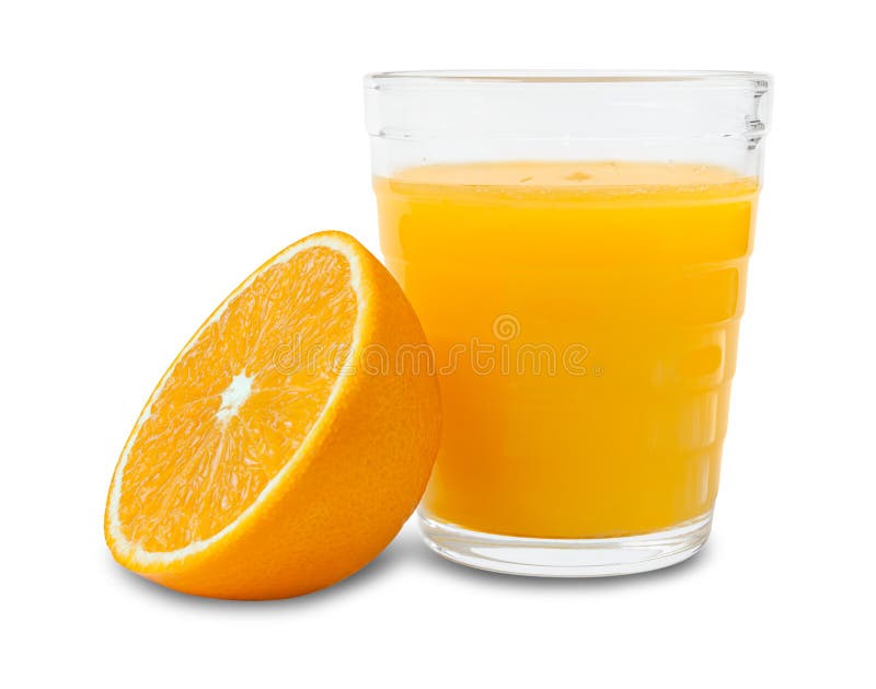 Fresh orange juice glass with fruit